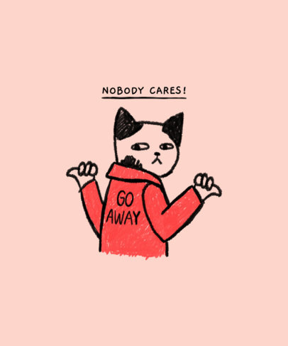 Doodle T-Shirt Design Maker Featuring a Mean Cat 2335d