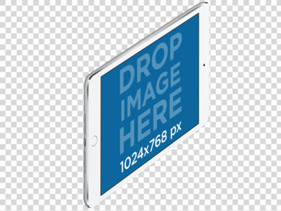 Mockup of an iPad Mini in Angled Position Over a Null Background