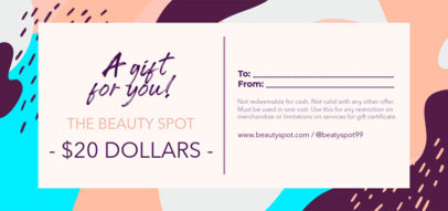 Gift Certificate Design Maker for Beauty Supplies Stores
