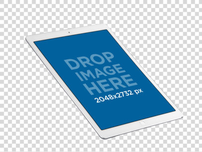 White iPad Pro Mockup with Apple Pencil Over a Background