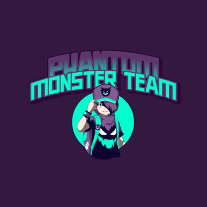 Gaming Logo Maker Featuring a Pokémon-Inspired Female Character Illustration