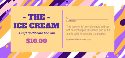 Gift Certificate Design Creator for Ice Cream Products