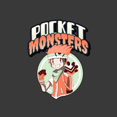 Gaming Logo Maker with a Pokémon-Inspired Cartoon Character