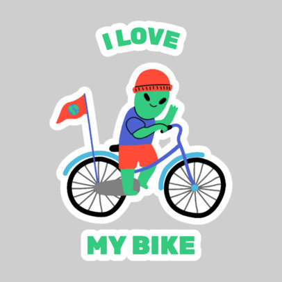 Sticker Design Maker of an Alien Boy Having Fun