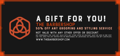 Gift Certificate for a Barbershop Featuring a Colorful Frame