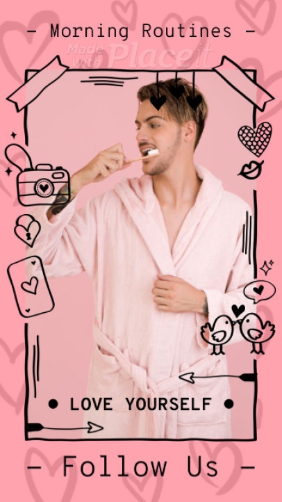 Cool Instagram Story Video Maker Featuring an Animated Illustrated Frame 