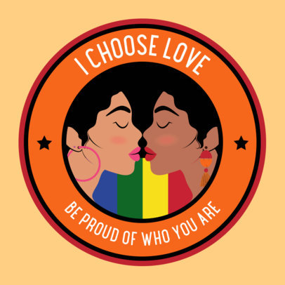 Sticker Design Template Featuring an LGBTQ Quote 