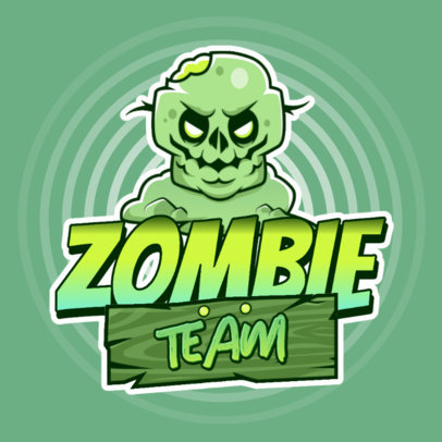 Logo Template for a Mobile Game App Featuring a Zombie