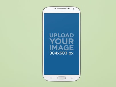 White Samsung Phone Mockup Over a Transparent Background