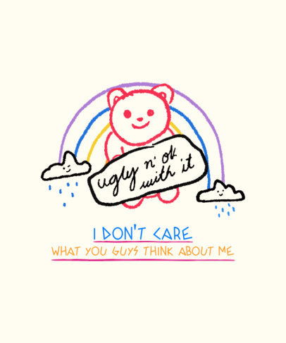 T-Shirt Design Maker Featuring a Colorful Doodle Drawing 