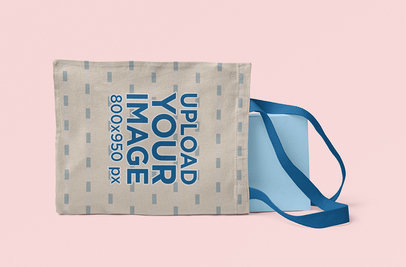 Mockup of an Angled  Sublimated Tote Bag with Customizable Strap 