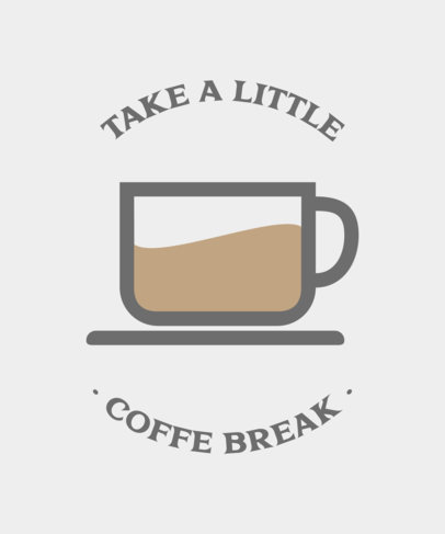 Coffee-Themed T-Shirt Design Template with Minimalistic Icons