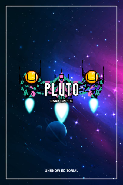 Sci-Fi Book Cover Generator Featuring a Space Rocket Graphic