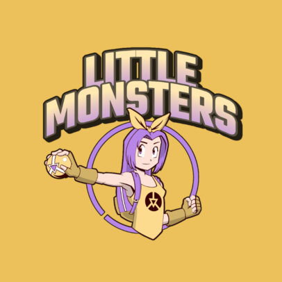 Logo Template Based on Pokemon Featuring a Brave Girl 3041g