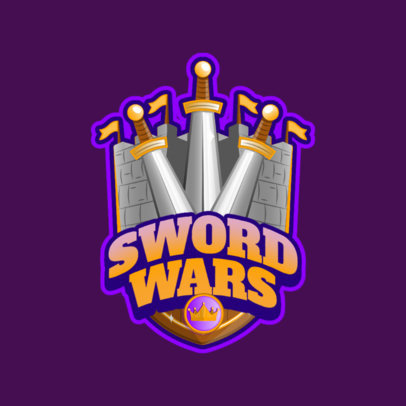 Mobile Gaming Logo Maker with Medieval Swords