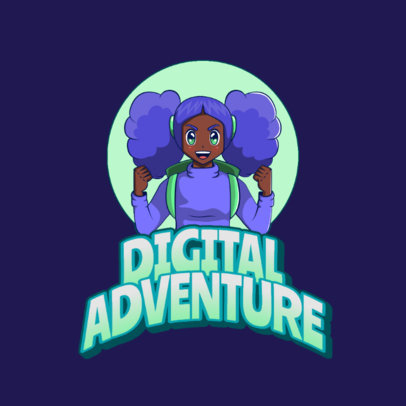 Gaming Logo Template Featuring a Female Character Inspired by Pokémon