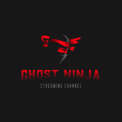 Minimal Logo Maker for Gaming Streamers Featuring a Dark Ninja Clipart 3033d