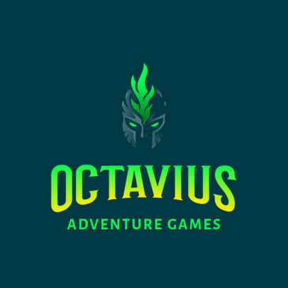 Minimal Logo Template for Adventure Games With a Spartan Helmet Clipart 3033g