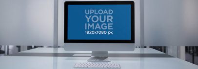 iMac Wideshot Mockup at a Modern Office Desk