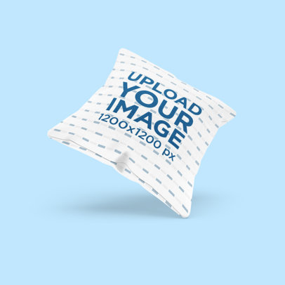 Mockup of an Angled Pillow Against a Customizable Background 