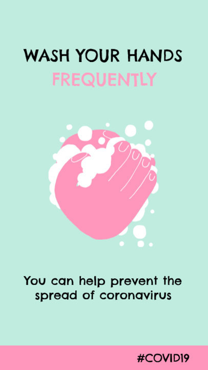 COVID-19 Awareness Instagram Story Maker with Two Washing Hands 2173d 2392