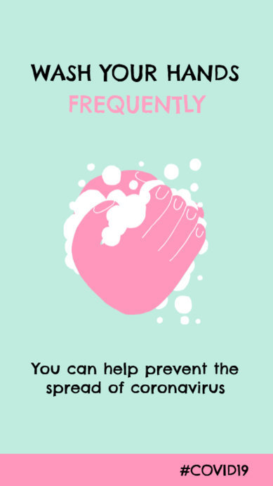 COVID-19 Awareness Instagram Story Maker with Two Washing Hands
