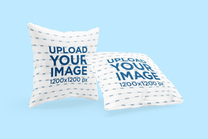 Mockup of Two Pillows with a Customizable Background