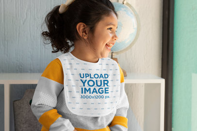 Bib Mockup of a Girl Laughing