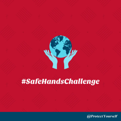 COVID-19 Prevention Social Media Post Design Template for a Healthy Challenge