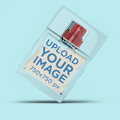 Mockup Featuring a Perfume Bottle Against a Plain Background 
