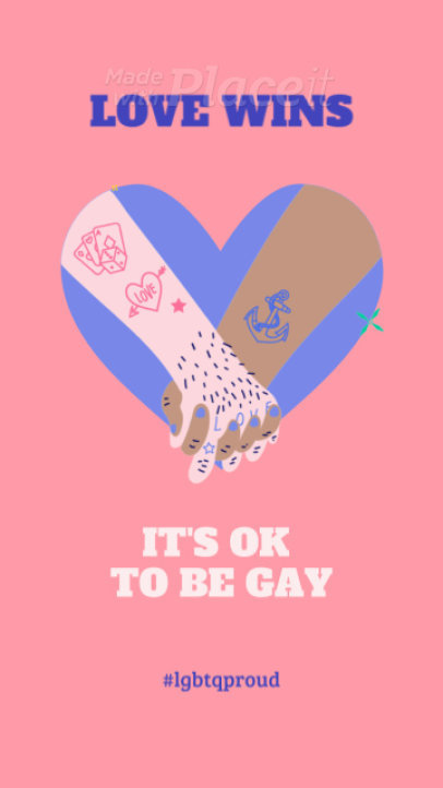 Instagram Story Video Maker Featuring a Pride Quote and an Animated Rainbow Flag 