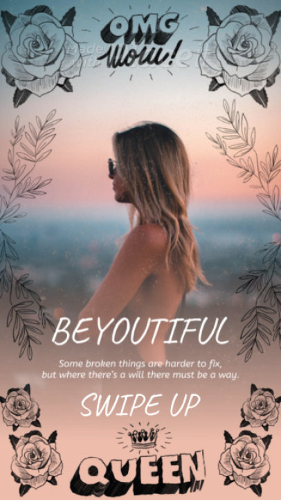 Doodled Instagram Story Video Template with an Inspirational Quote 1373