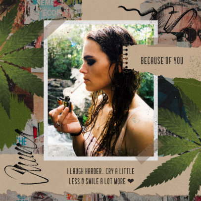 Instagram Post Creator Featuring Cannabis-Related Clipart