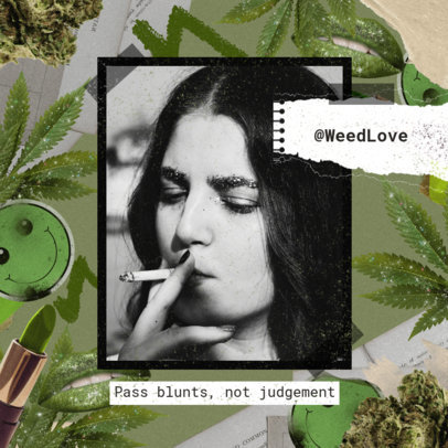 420-Themed Instagram Post Maker Featuring a Weed Background