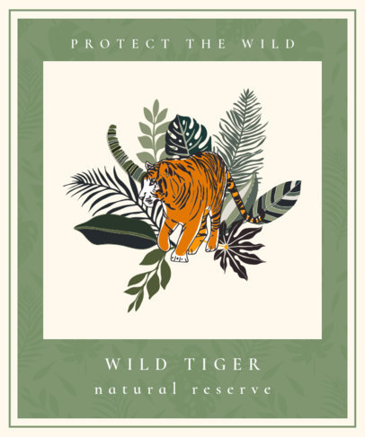T-Shirt Design Maker Featuring Tiger Illustrations 