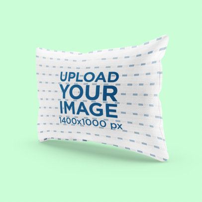 Mockup of a Customizable Pillow Against a Plain Backdrop