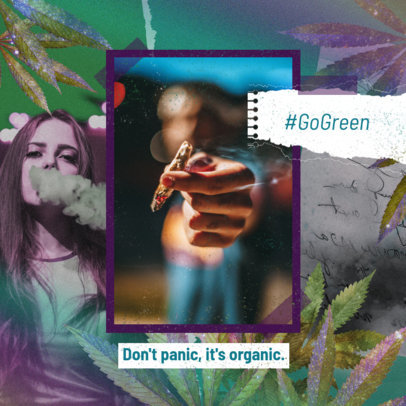 Instagram Post Maker Featuring a Marijuana-Themed Quote 