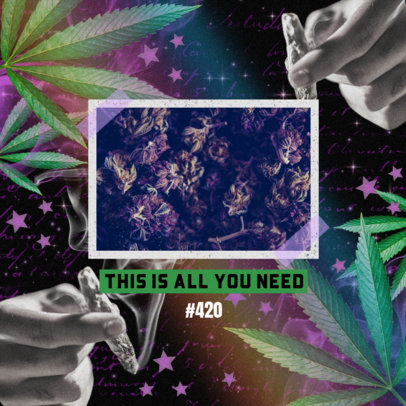 Instagram Post Design Template for a 420 With Cannabis Graphics 