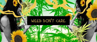 Facebook Cover Maker Featuring a Marijuana Leaf-Filled Background