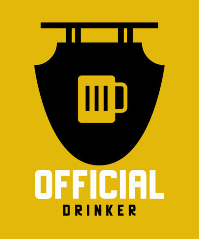 T-Shirt Design Creator for a Bar Featuring a Beer Badge 
