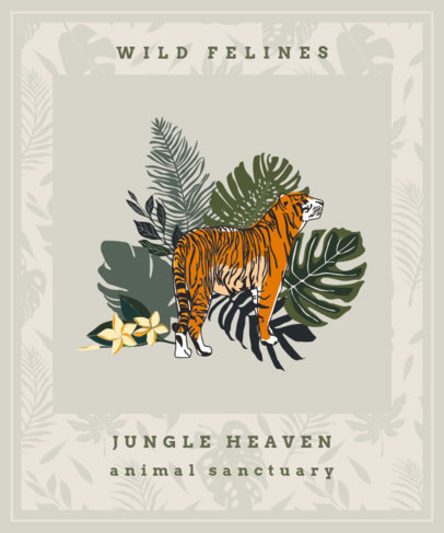 T-Shirt Design Generator for an Animal Sanctuary Featuring a Tiger Clipart 
