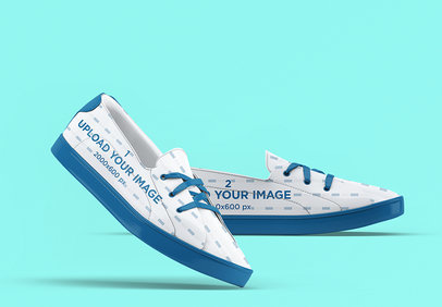 Mockup of a Pair of Sneakers in a Plain Setting