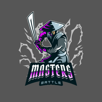 Logo Template for a Gaming Team Featuring a Samurai