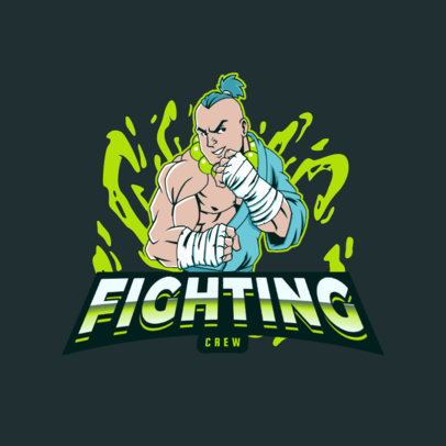 Logo Maker for a Gaming Squad Featuring a Male Fighter Clipart 3075g