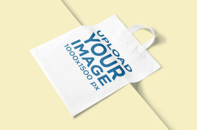 Mockup of a Plastic Bag Lying on a Solid Color Surface 3468-el1