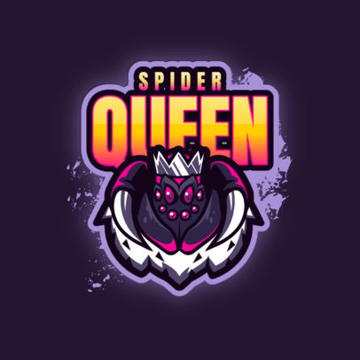 Gaming Logo Template Featuring Spider Character Graphics