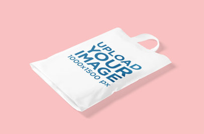 Mockup of a Plastic Bag Against a Plain Color Background 3472-el1