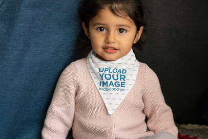 Bib Mockup Featuring a Little Girl Smiling 32520