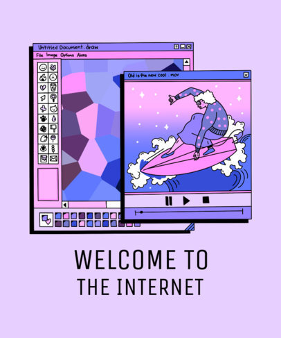 Cool T-Shirt Design Maker Featuring Illustrated Browser Windows 