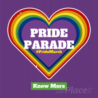 Animated Instagram Post Video Maker Featuring a Rainbow-Colored Heart 1799